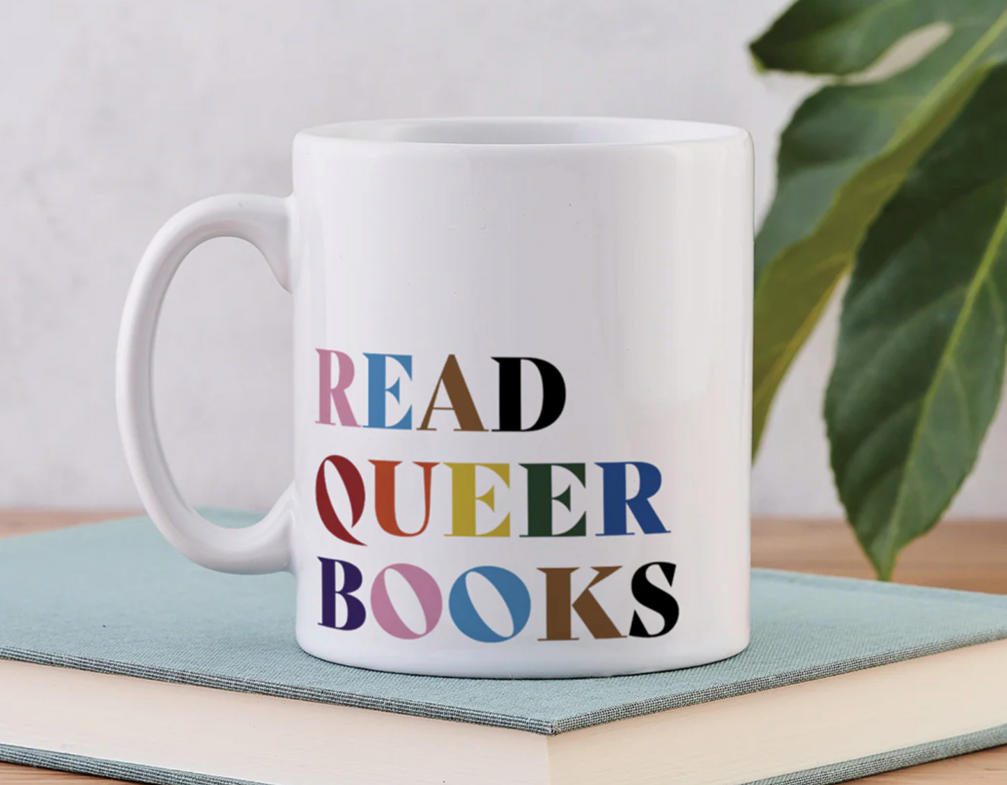 "Read Queer Books" mug