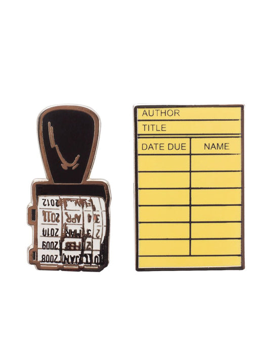 LIBRARY CARD AND STAMP: Enamel Pin Set