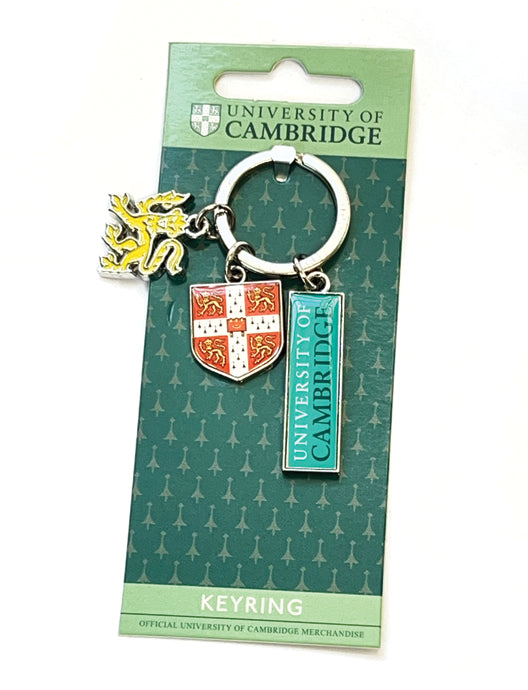 Cambridge University Lion, Shield, Bar Charm & Metal Keyring