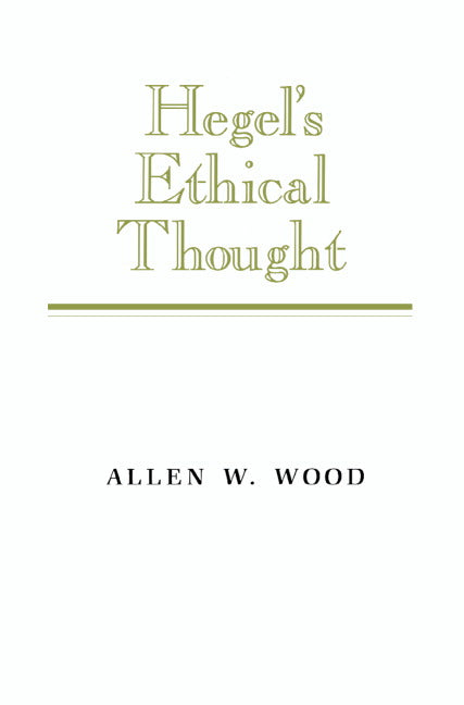 SALE Hegel's Ethical Thought