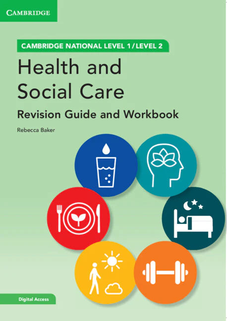 SALE Cambridge National Level 1/Level 2 Health and Social Care Revision Guide and Workbook with Digital Access (2 Years)