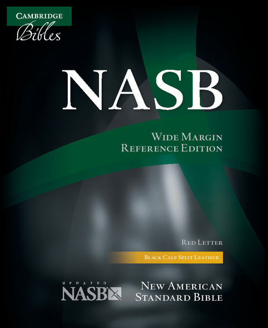 NASB Aquila Wide Margin Reference Bible, Black Calf Split Leather, Red-Letter Text NS744:XRM