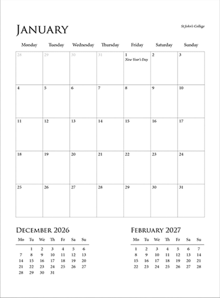 Cambridge Diary Calendar 2027