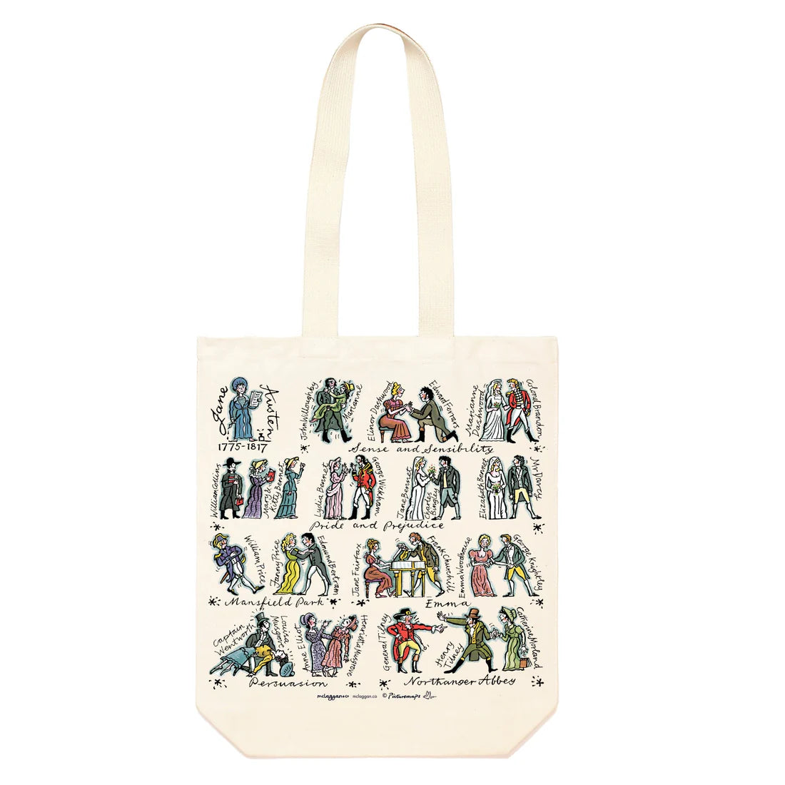 Jane Austen Characters Tote Bag